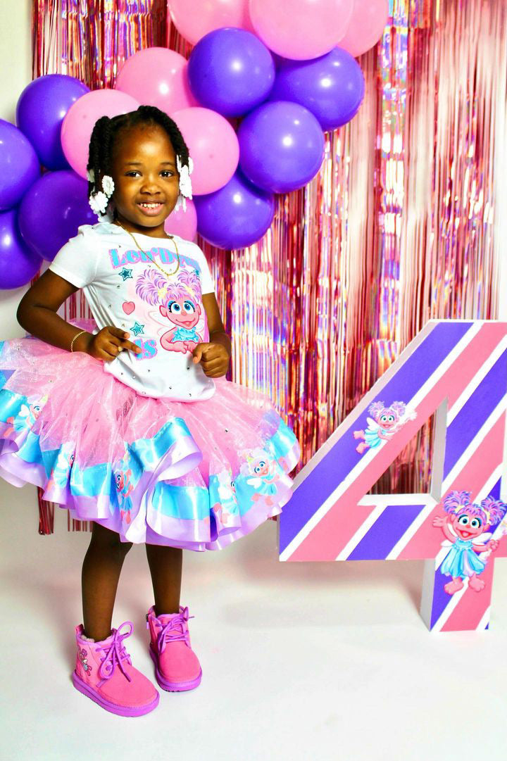 Birthday TuTu 2pc set with shirt with rhinestones