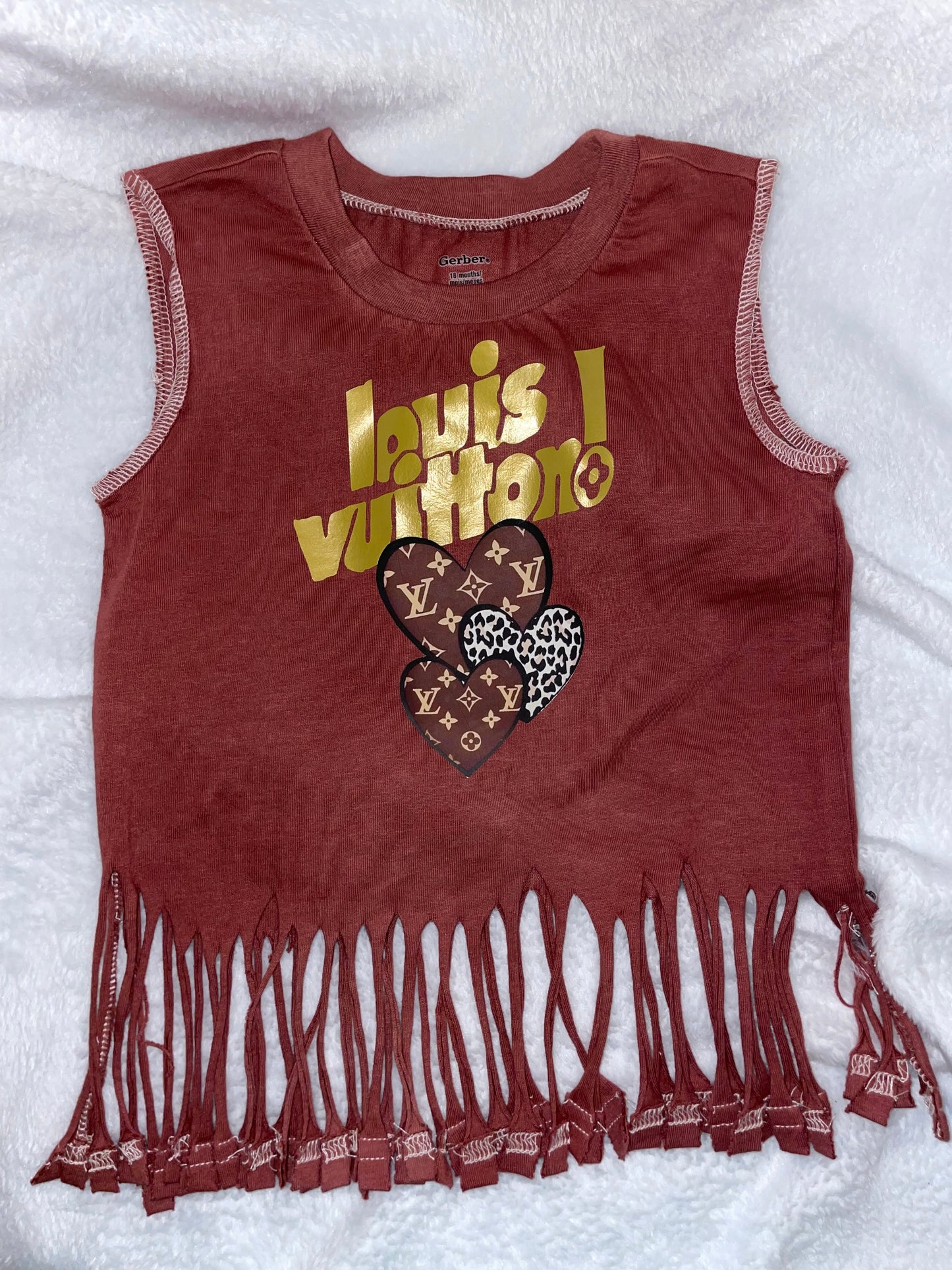 18M brown love ripped up T