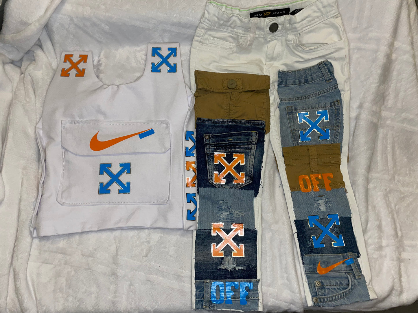 Off 2 pc vest and jeans set