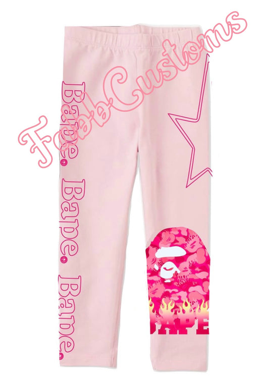 Pink on pink ape leggings