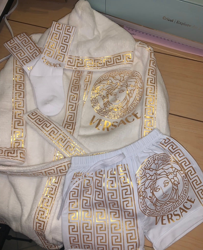 Gold and white Robe 3piece set