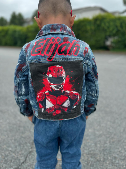 Red power Ranger denim jacket