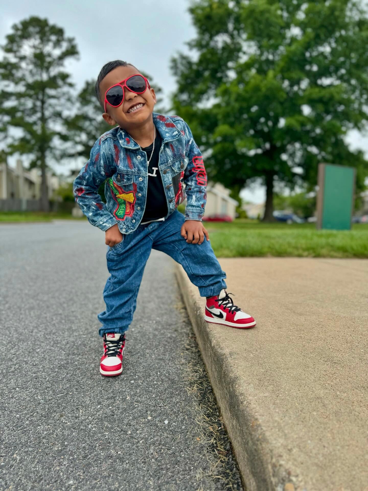 Red power Ranger denim jacket